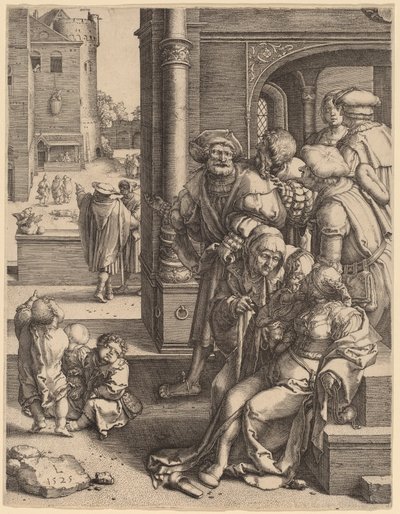 Şair Virgil Bir Sepette Askıya Alındı by Lucas van Leyden
