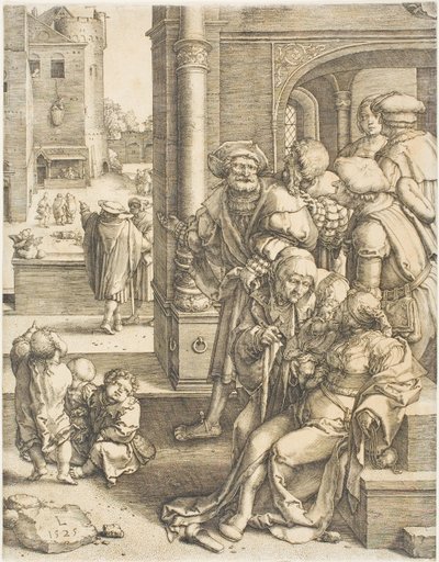 Şair Virgil Bir Sepette Askıya Alındı by Lucas van Leyden