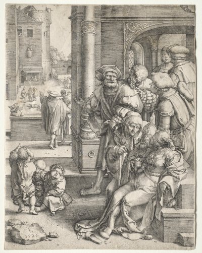 Şair Virgil Bir Sepette Askıya Alındı by Lucas van Leyden