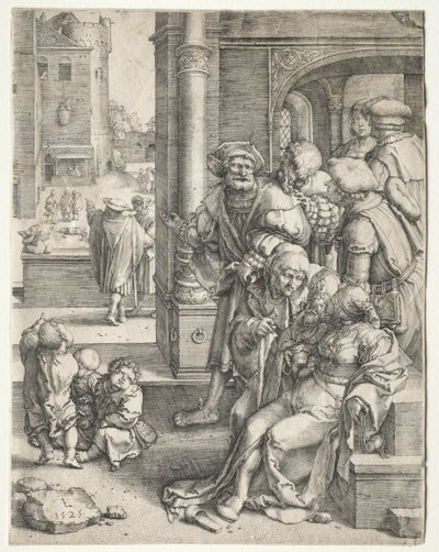 Bir Sepette Asılmış Şair Virgil, 1525. by Lucas van Leyden