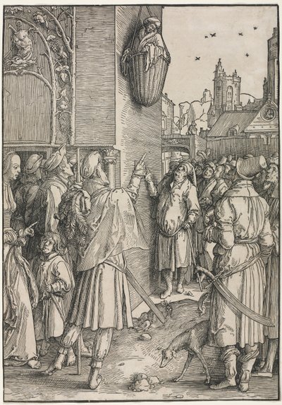 Kadınların Gücü: Bir Sepette Asılan Şair Virgil by Lucas van Leyden