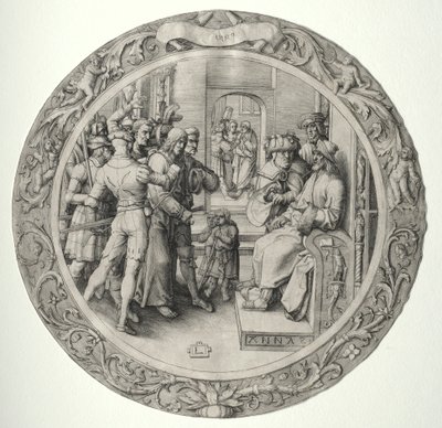 Yuvarlak Tutku: Baş Rahipten Önce İsa by Lucas van Leyden