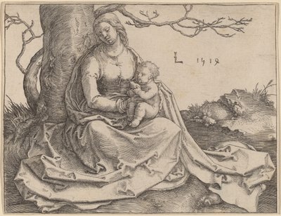 Bir Ağacın Altında Oturan Bakire by Lucas van Leyden