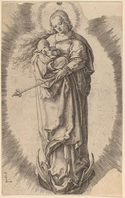 Hilaldeki Bakire ve Çocuk by Lucas van Leyden