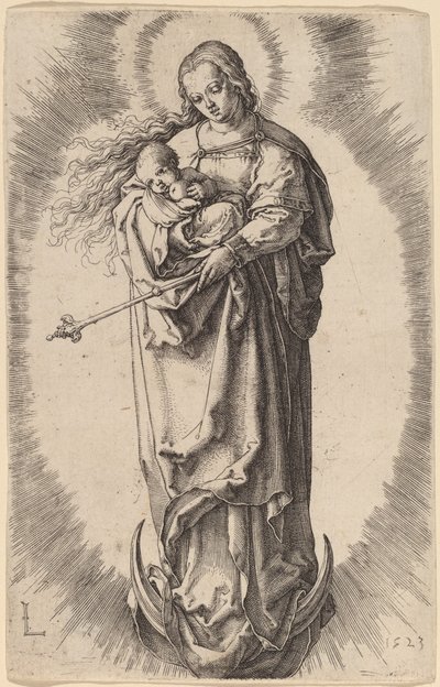 Hilaldeki Bakire ve Çocuk by Lucas van Leyden