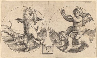 İki Dairede İki Aşk Tanrısı by Lucas van Leyden