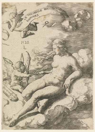 Venüs ve Aşk Tanrısı by Lucas van Leyden