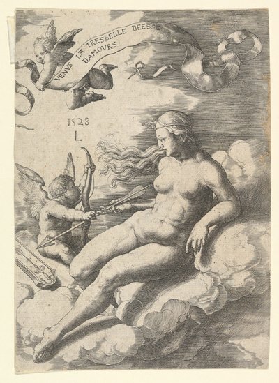 Venüs ve Aşk Tanrısı, 1528. by Lucas van Leyden