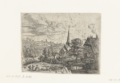 Bir nehir üzerinde bulunan köy Küçük manzaralar (dizi başlığı) by Lucas van Uden