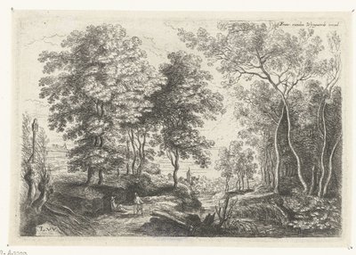 Bir ormanın içinden bir dere ile manzara Altı manzara (dizi başlığı) by Lucas van Uden
