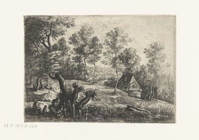 Bir ev ve bir kuyu ile manzara Beş manzara (dizi başlığı) by Lucas van Uden