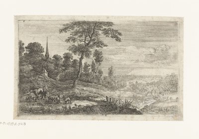 Bir çoban ile manzara by Lucas van Uden