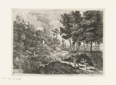 İki putti ile manzara Bir erkek ve bir kadınla bir sürahi ile manzara Beş manzara (dizi başlığı) by Lucas van Uden