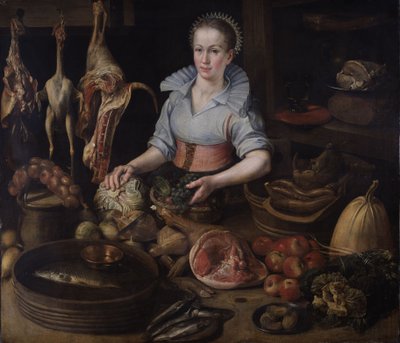 Mutfak Hizmetçisi, 1600 civarı (tuval üzerine yağlıboya) by Lucas van Valckenborch