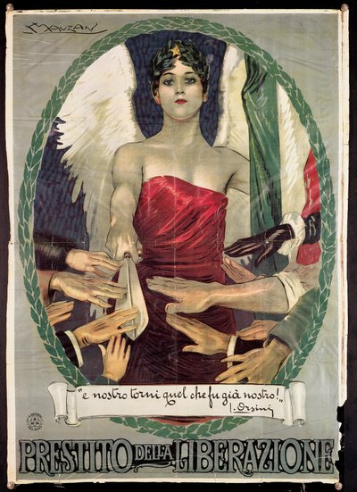 İtalyan Birinci Dünya Savaşı Savaş Kredisi afişi by Luciano Achille Mauzan