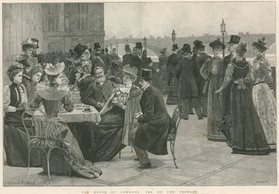Avam Kamarası Terasta Çay (gravür) by Lucien Davis