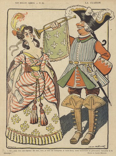 La Clairon, Le Rire için İllüstrasyon by Lucien Metivet