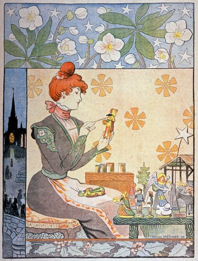 Provence'ta santonların resmi. 1898 (Resim ) by Lucien Metivet