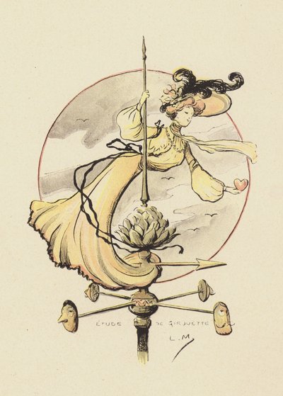 Rüzgar gülü çalışması (renkli taş) by Lucien Metivet