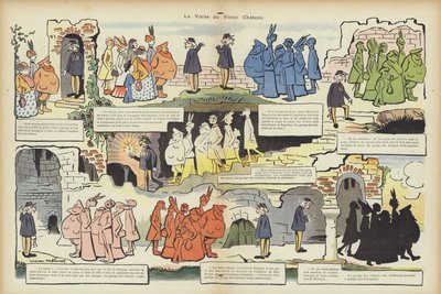 Eski şato ziyareti. Le Rire için İllüstrasyon by Lucien Metivet