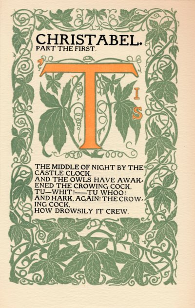 Eragny Press: Coleridges Christabel