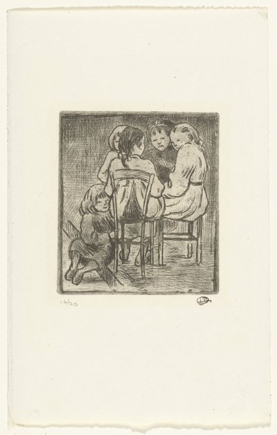 Beş kişilik kız grubu by Lucien Pissarro