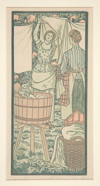 Çamaşırları asma by Lucien Pissarro