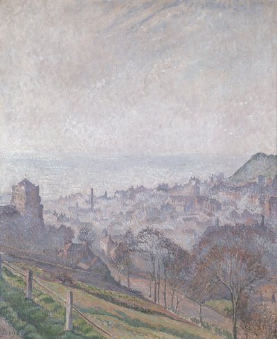 Hastings: Sis, Güneş ve Duman, 1918 by Lucien Pissarro