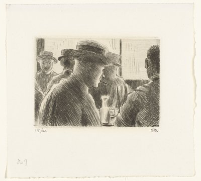 Erkekler bir kafede by Lucien Pissarro