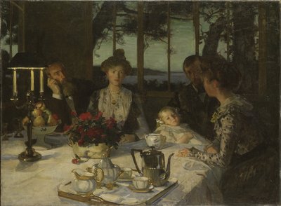 Parler dans le crepuscule - Alacakaranlıkta Konuşmak, Simon, Lucien (1861-1945). Tuval üzerine yağlıboya. Boyut : 140x190 cm. Ulusal Müze Stockholm by Lucien Simon