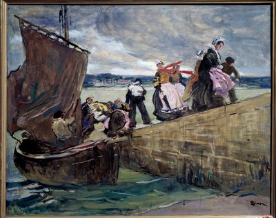 Sainte Marine'deki kaçakçı, Brittany'de Lucien Simon (1861-1945) tarafından Tablo 1907 Rennes, Güzel Sanatlar Müzesi by Lucien Simon