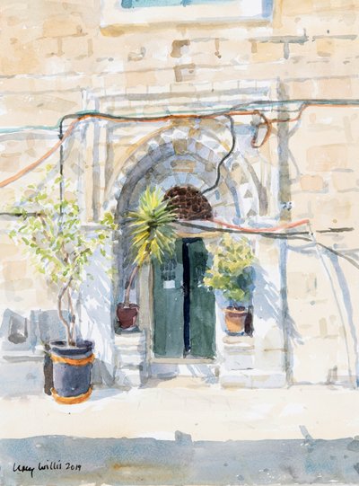 Müslüman Mahallesi, Kudüs, 2019 (kağıt üzerinde w/c) by Lucy Willis