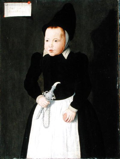 Rinkelbel Tutan Bir Çocuğun Portresi (panelde yağlı boya) by Ludger Tom the Younger Ring