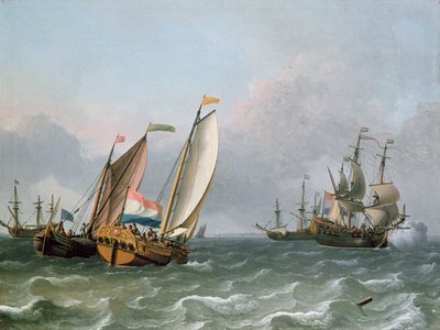 Dalgalı Bir Denizde Hollanda Nakliyesi by Ludolf Backhuysen