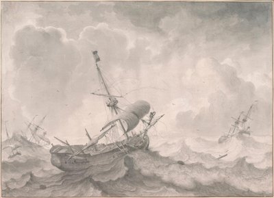L.Backhuysen, fırtınalı denizlerde gemiler by Ludolf Backhuysen