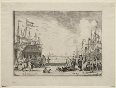 Amsterdam'daki liman by Ludolf Backhuysen