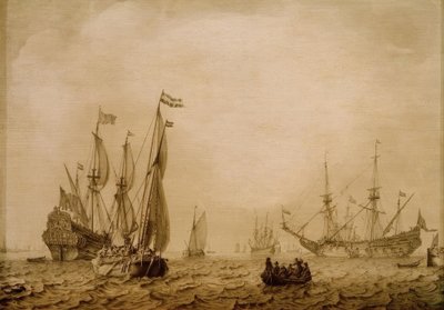 Vlissingen yolundaki gemiler (?) by Ludolf Backhuysen
