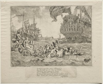 Neptün Arabasındaki Amsterdam Binicisinin Kişileştirilmesi, 1701. by Ludolf Backhuysen