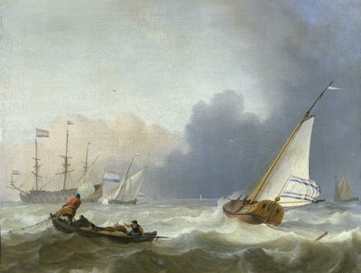 Hollandalı Bir Yat ile Kaba Deniz Yelken Altında Hollandalı Bir Yat ile Kaba Deniz by Ludolf Bakhuysen