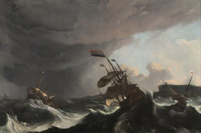 Şiddetli Fırtınada Savaş Gemileri Şiddetli Fırtınada Savaş Gemileri by Ludolf Bakhuysen