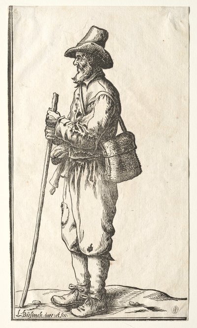 Dilenci Profilde Sola Doğru. by Ludolph Büsinck