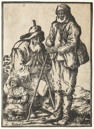 İki Dilenci ve Cüzzamlı Çocuk by Ludolph Büsinck