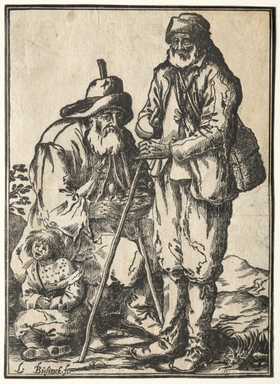 İki Dilenci ve Cüzzamlı Çocuk. by Ludolph Büsinck