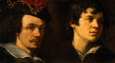 Ludovico Cardi tarafından il Cigoli (1559-1613) olarak bilinen iki kafa, resim. by Ludovico Cardi