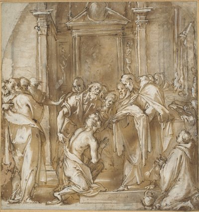 Saint Vincent Ferrer cübbesini giyiyor by Ludovico Cardi called Cigoli