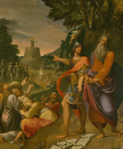 Musa'nın Yasa Levhalarını Kırması (resim) by Ludovico Carracci