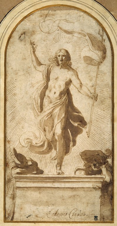Diriliş (kahverengi yıkamalı kalem ve kahverengi mürekkep) by Ludovico Carracci