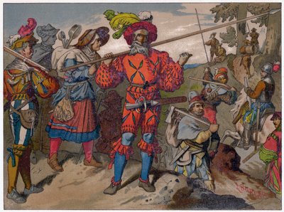 16. yüzyıldan, 19. yüzyıldan Landsknechts. by Ludwig Burger