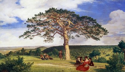 Moding yakınlarındaki Bruhl vadisinde büyük çam by Ludwig Ferdinand Schnorr von Carolsfeld