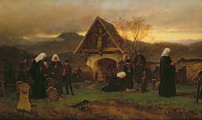 Mezarlıkta Tüm Ruhlar Günü by Ludwig Friedrich Wilhelm Riefstahl